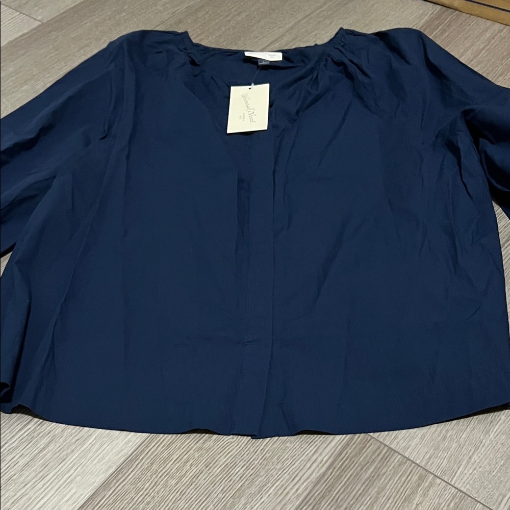 Elegant Navy Blue Women's Top